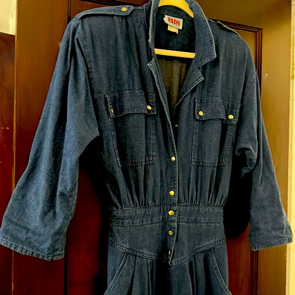 Vintage 80’s Blue Denim Jumpsuit
